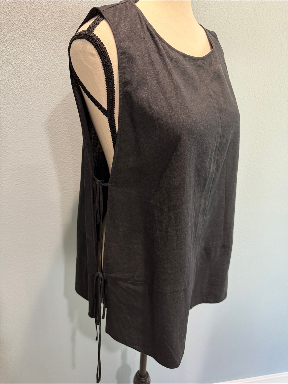 Zara Black Sleeveless Side-Tie Top
